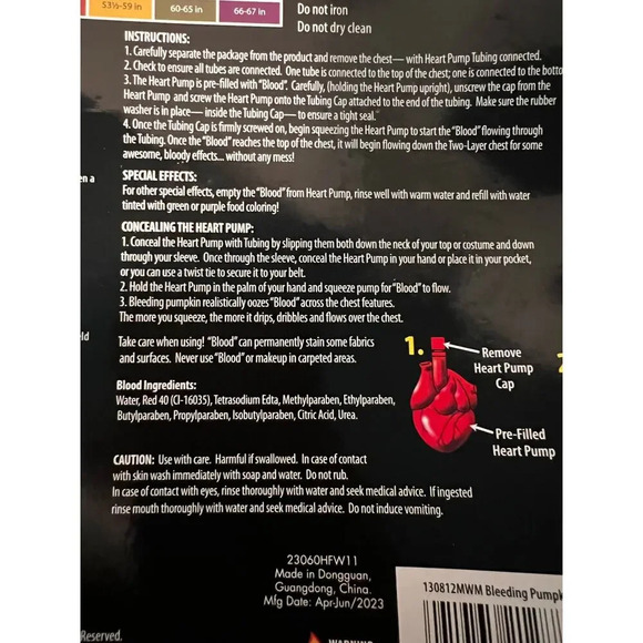 Evil pumpkin skeleton with bleeding heart mask not included boy’s Medium - Picture 11 of 11